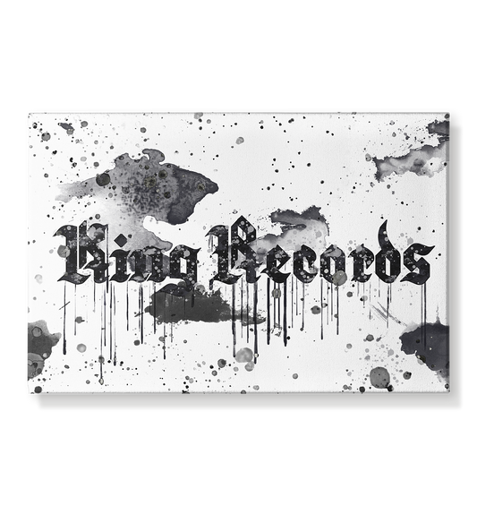 King Records Schriftzug "Drip" - Schwarz-Weiß Design - Leinwand 45x30cm